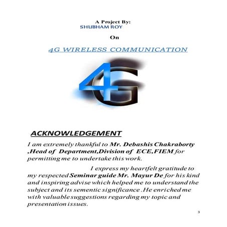 Report on 4g Wireless Communication