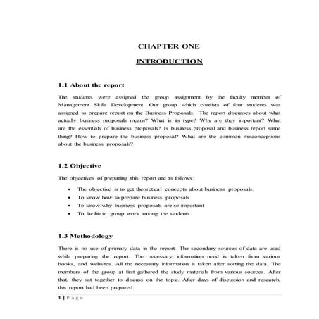 Report on business proposals of msd