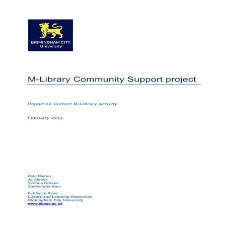 Report on current m-library activity | PDF