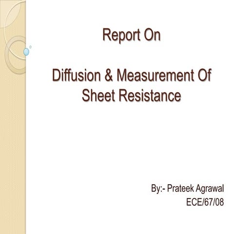 Report on diffusion