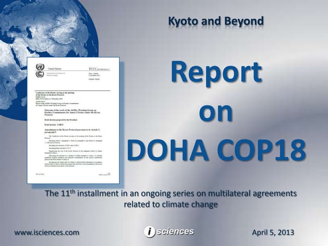 Report on Doha COP18 from ISciences