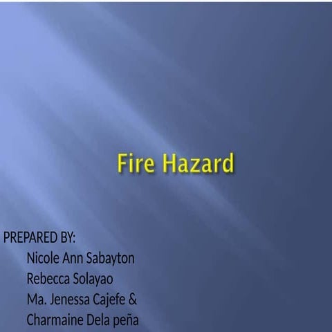 fire hazardreport on DRRR powerpoint sample