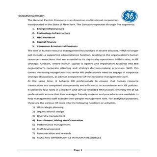 Report on GENERAL ELECTRIC
