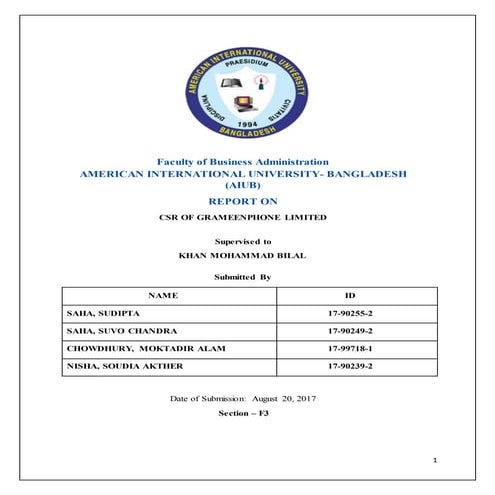 CSR OF GRAMEENPHONE LIMITED