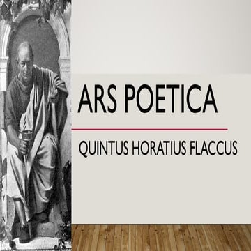 Report on Horace's Ars Poetica