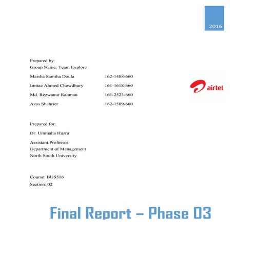 Report on information systems innovation at Airtel IT Bangladesh