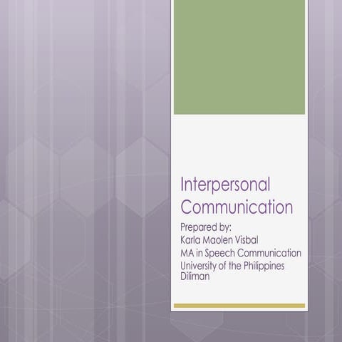 Report on interpersonal communication