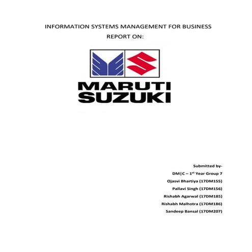 Report on maruti suzuki