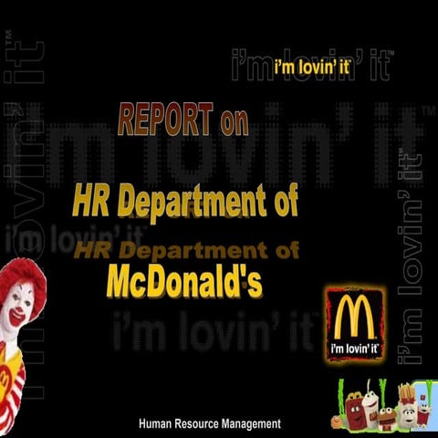 Report on McDonald's HR Management 
