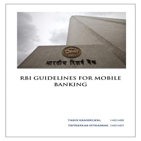 RBI guidelines for mobile banking: A brief report