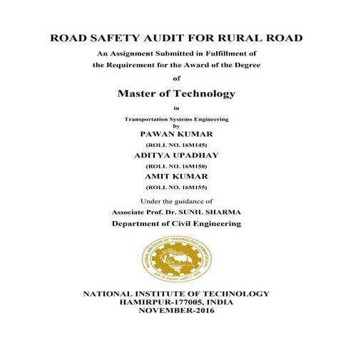 Report on rsa for rural road