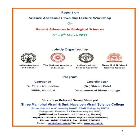 Recent Advances in Biological Sciences