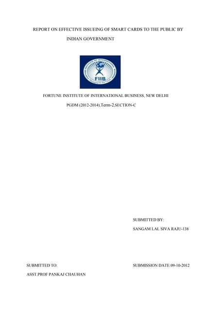 Report on smartcard lalsivaraj