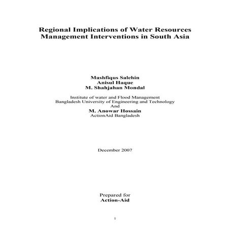 Report on south asian integrated water management imperative