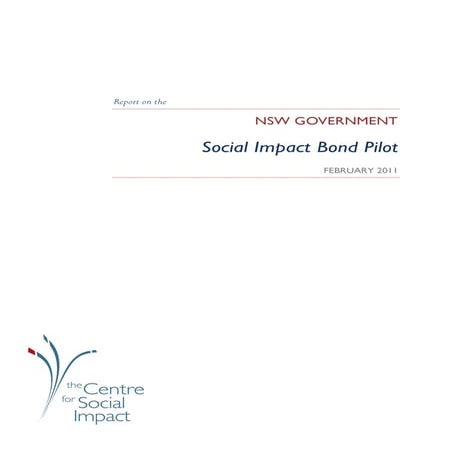 Report on the NSW Social Impact Bond Pilot