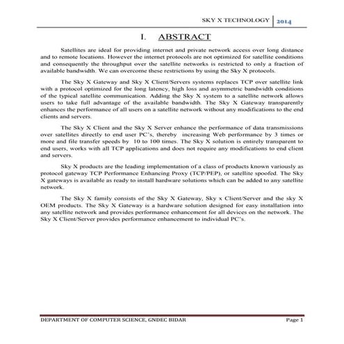 Report on the sky x technology.