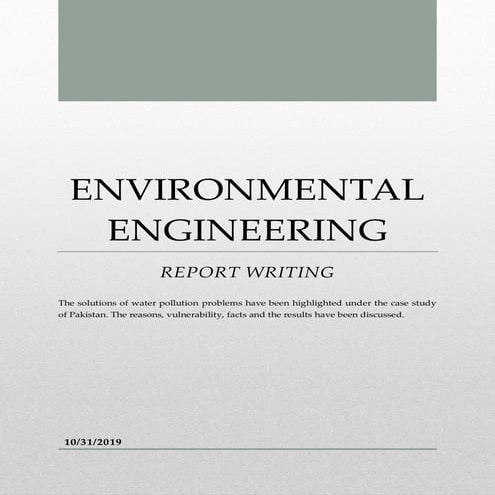 Report on water problem solutions