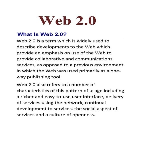 Report On Web 2.0