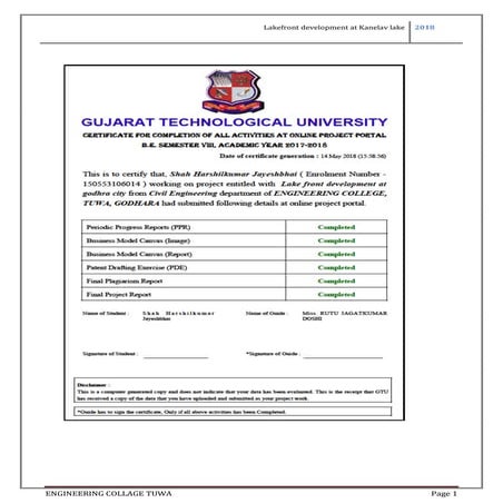 Lakefront development at kanelav lake