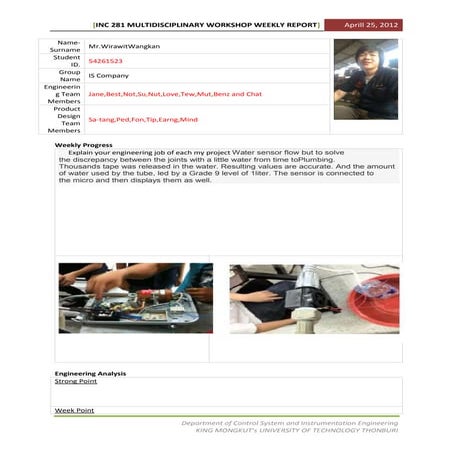 Weekly report template | DOCX