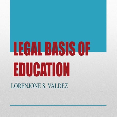 LEGAL BASIS OF EDUCATION: AMERICAN REGIME TO COMMONWEALTH PERIOD