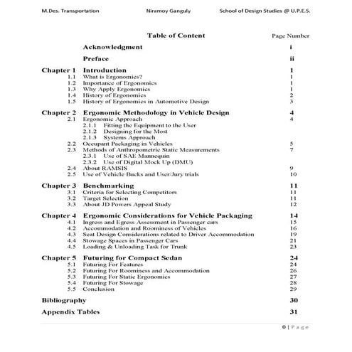 Report reviews of Ergonomics for compact sedan | PDF