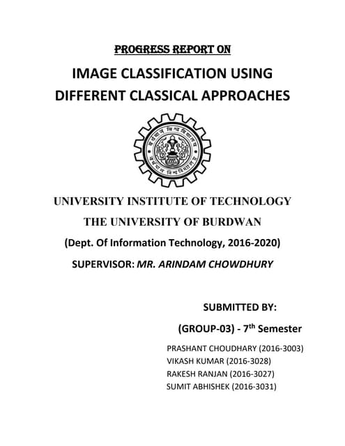 IMAGE CLASSIFICATION USING DIFFERENT CLASSICAL APPROACHES
