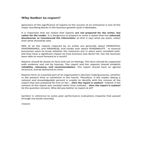 Reporting is an important business task