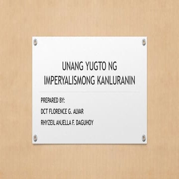 unang yugto ng imperyalismong kanluranin