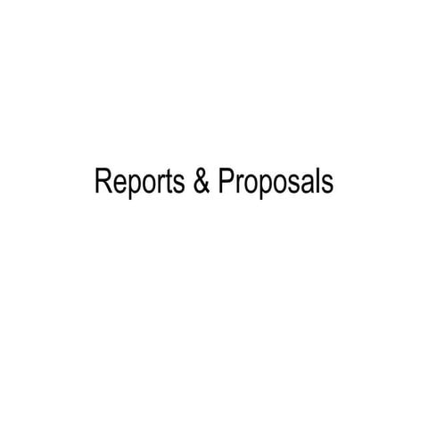 Reports & Proposals