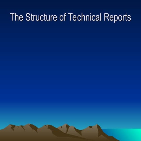 Report structure showing accurate method of forming report