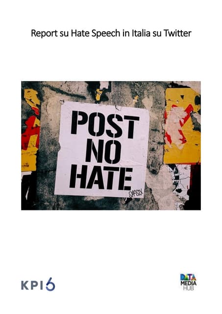 Report su Hate Speech in italia su Twitter