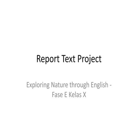 Exploring Nature Through English: Writing Effective Report Texts for ...