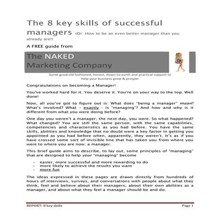 Report The 8 Key Skills Of Successful Managers