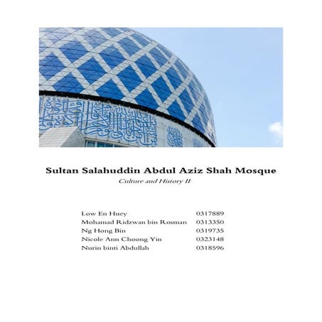 Shah Alam Blue Mosque Report | PDF