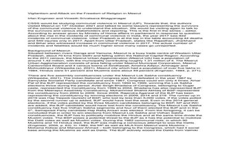 Report vigilantism and attack on the freedom of religion in meerut