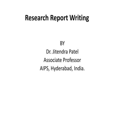Research Report Writing 