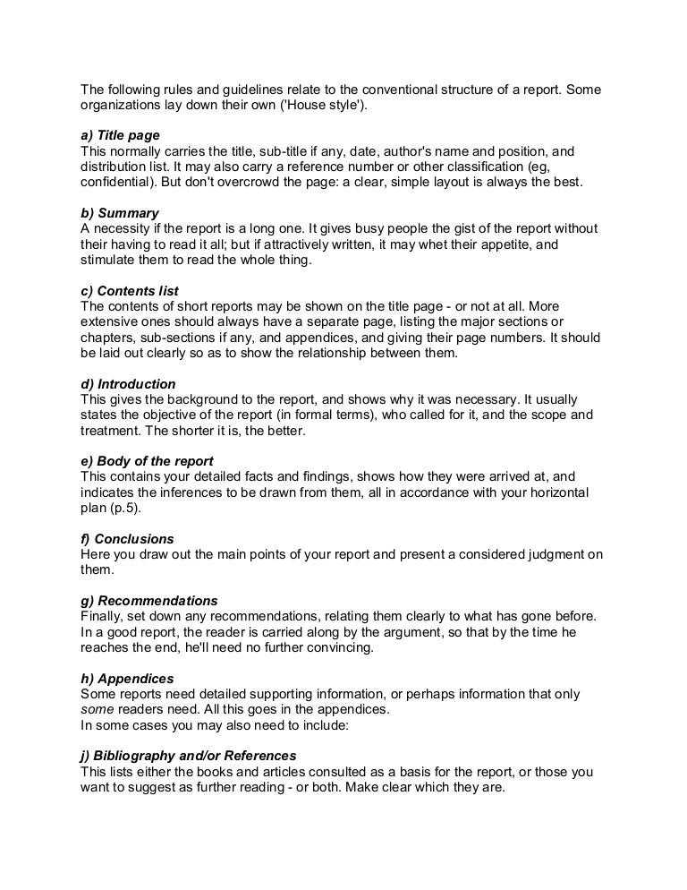 Writing a short report