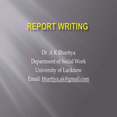A Research / Report Writing