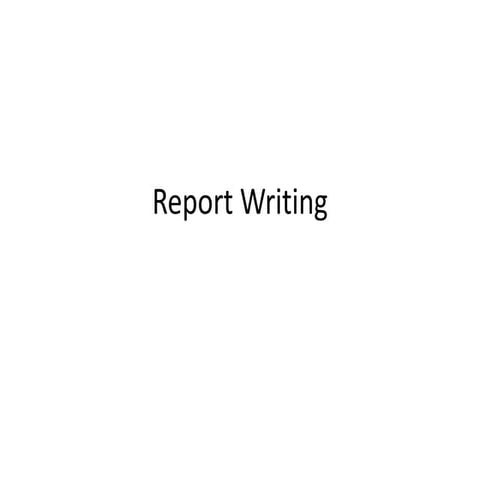 Report writing