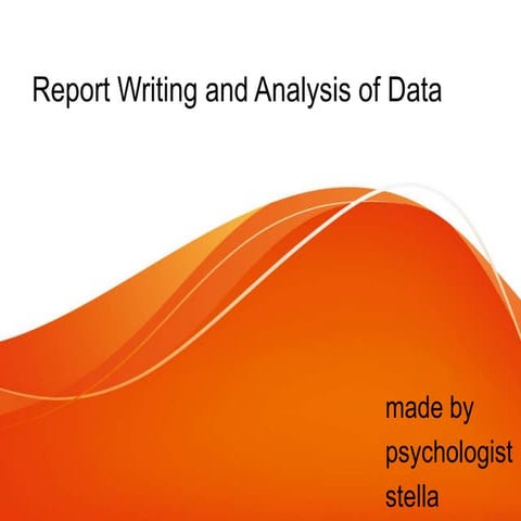 Report Writing and Analysis of Data in Forensics