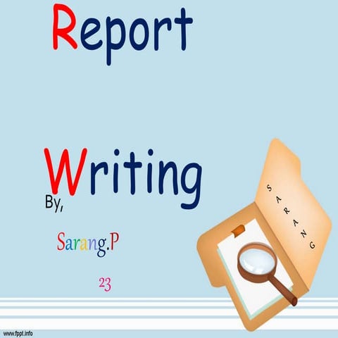 Report writing - Research Protocol