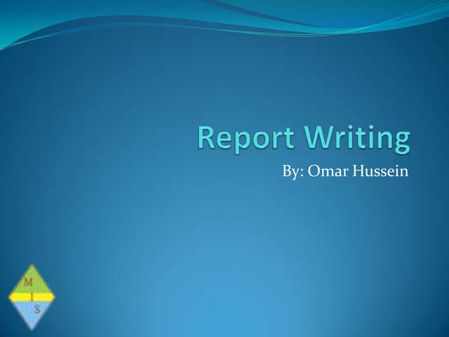 How to write a formal Report