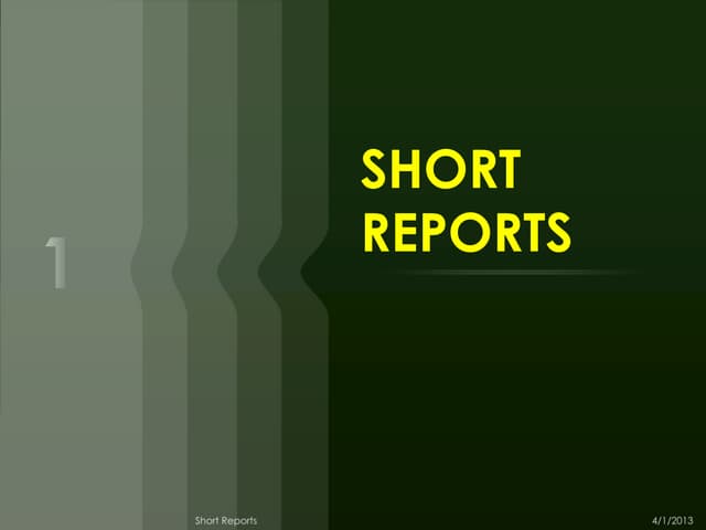 Report writing(short)