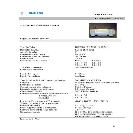 Philips: Reposição Tubo Raios X: D A220