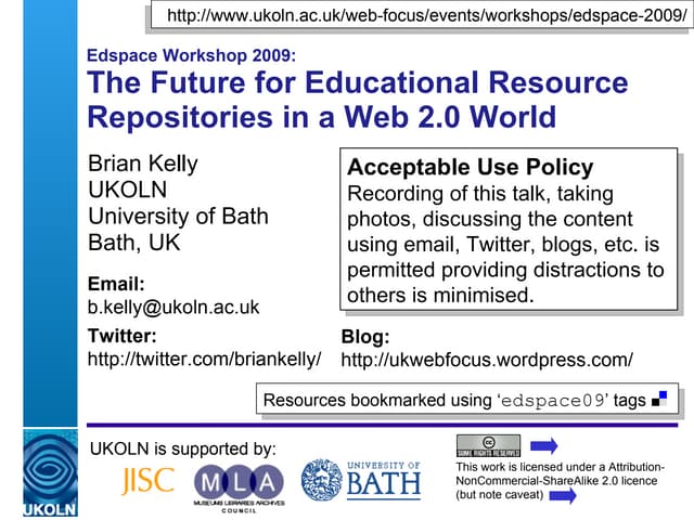 The Future for Educational Resource Repositories in a Web 2.0 World