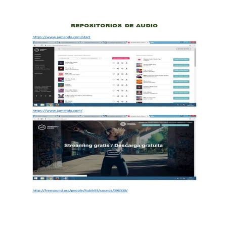 Repositorios de audio, imagenes, videos y documentos