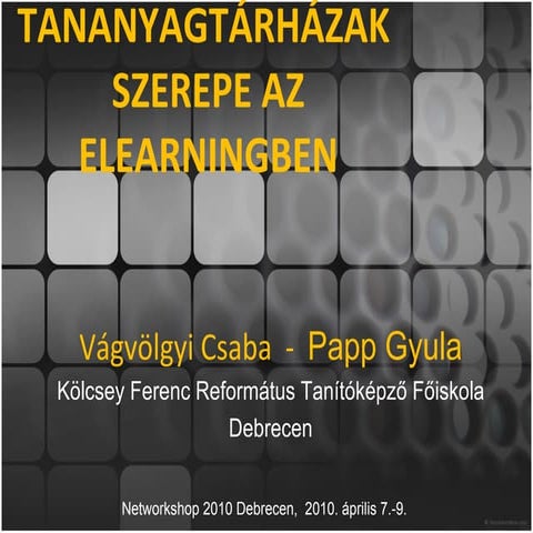 Tanyanyagtárházak az eLearningben