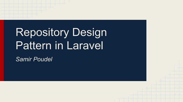 Repository design pattern in laravel