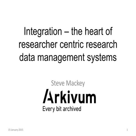 Integration - the heart of researcher centric research data management system...